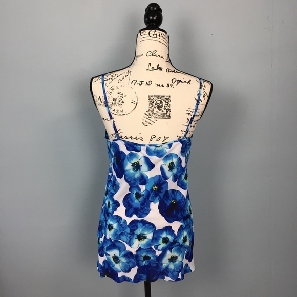 VIOLET + Claire Blue Floral Ruffle Trim Tank Top - Picture 16 of 16